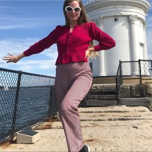 Vintage Homemade Checkered High-Waisted Pants